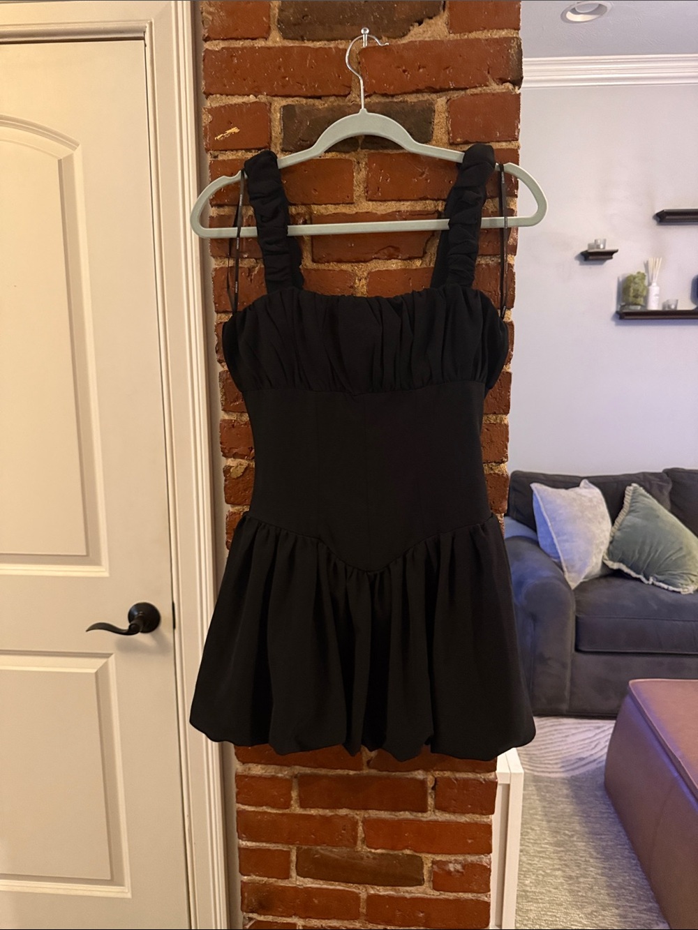 Forever 21 Black Mini Dress with Ruffled Straps